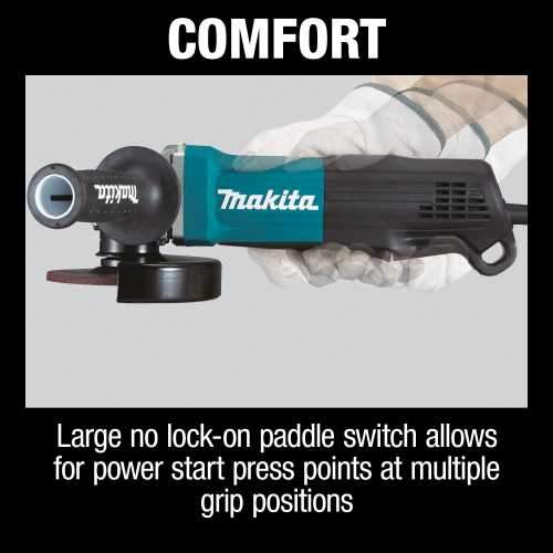 Makita GA4553R 4‑1/2" Paddle Switch Angle Grinder, with Non‑Removable Guard