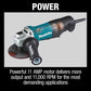 Makita GA4553R 4‑1/2" Paddle Switch Angle Grinder, with Non‑Removable Guard