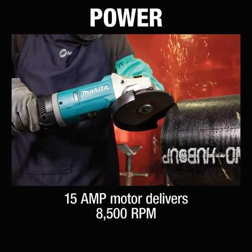 Makita GA7080 7" Angle Grinder, with Rotatable Handle, and Lock‑On Switch