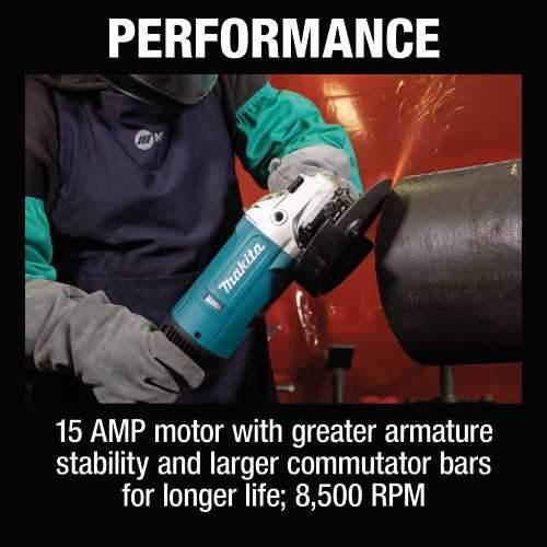 Makita GA7081 7" Angle Grinder, with Lock‑On Switch