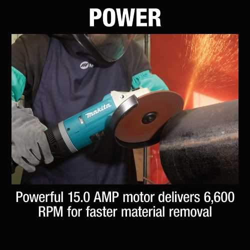 Makita GA9080 9" Angle Grinder, with Rotatable Handle, and Lock‑On Switch