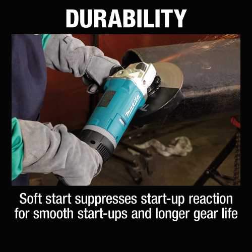 Makita GA9080 9" Angle Grinder, with Rotatable Handle, and Lock‑On Switch