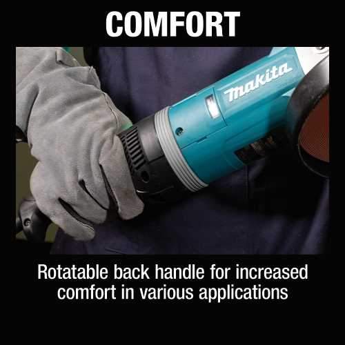 Makita GA9080 9" Angle Grinder, with Rotatable Handle, and Lock‑On Switch
