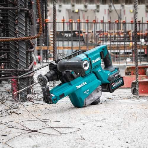 Makita GRH07M1W 40V max XGT® Brushless 1‑1/8" SDS‑PLUS AVT® Rotary Hammer (D‑Handle) Kit w/ Dust Extractor, AFT®, AWS® Capable (4.0Ah)