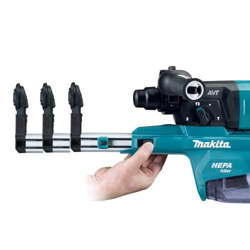 Makita GRH07M1W 40V max XGT® Brushless 1‑1/8" SDS‑PLUS AVT® Rotary Hammer (D‑Handle) Kit w/ Dust Extractor, AFT®, AWS® Capable (4.0Ah)