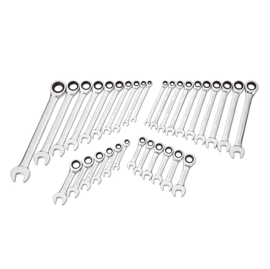 Gearwrench 39327 32 Piece 72-Tooth 12 Point SAE/Metric Standard/Stubby Combination Ratcheting Wrench Set