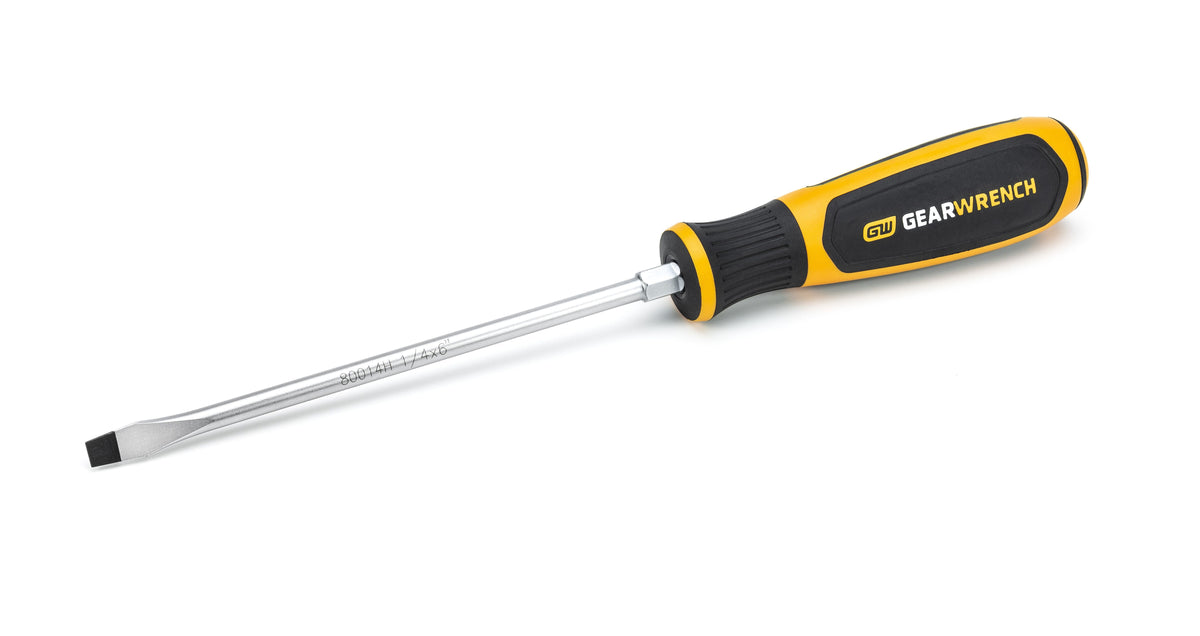 Gearwrench 80014 1/4" x 6" Slotted Dual Material Screwdriver