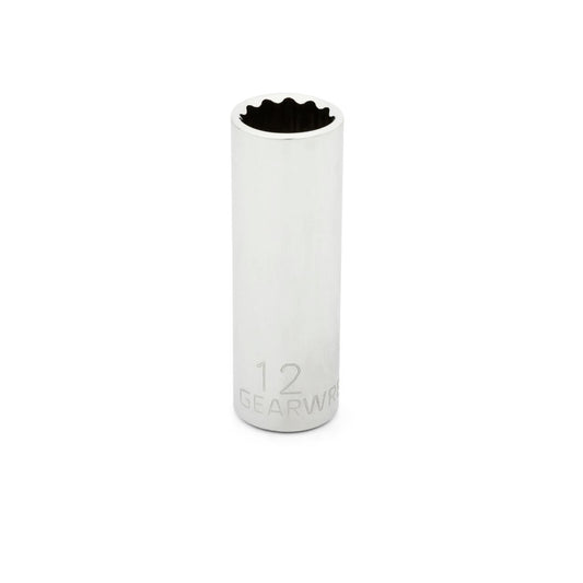 Gearwrench 80239D 1/4" Drive 12 Point Deep Metric Socket 12mm
