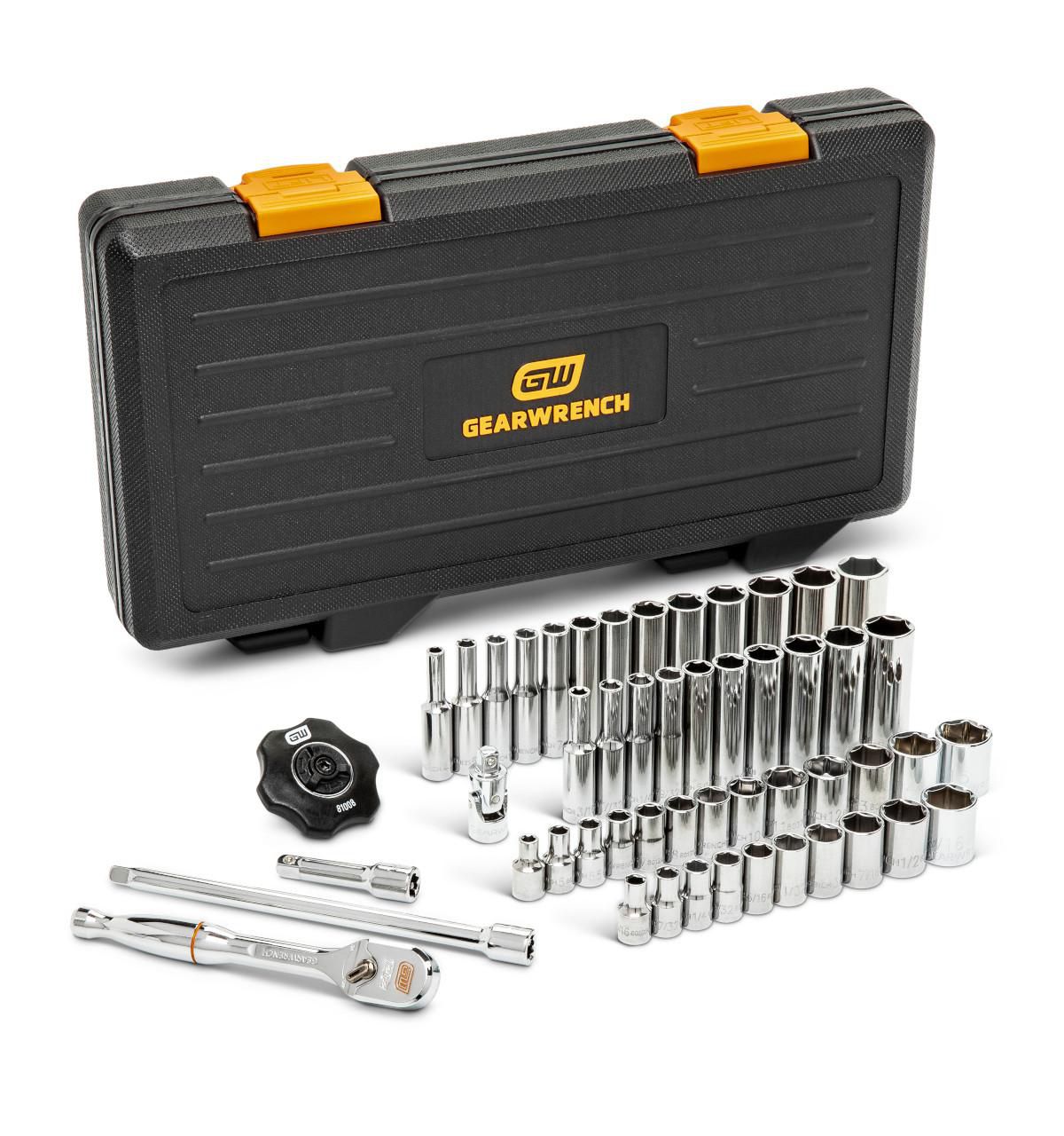 Gearwrench 80300P 51 Piece 1/4" Drive 6 Point 120XP™ Standard and Deep SAE/Metric Mechanics Tool Set