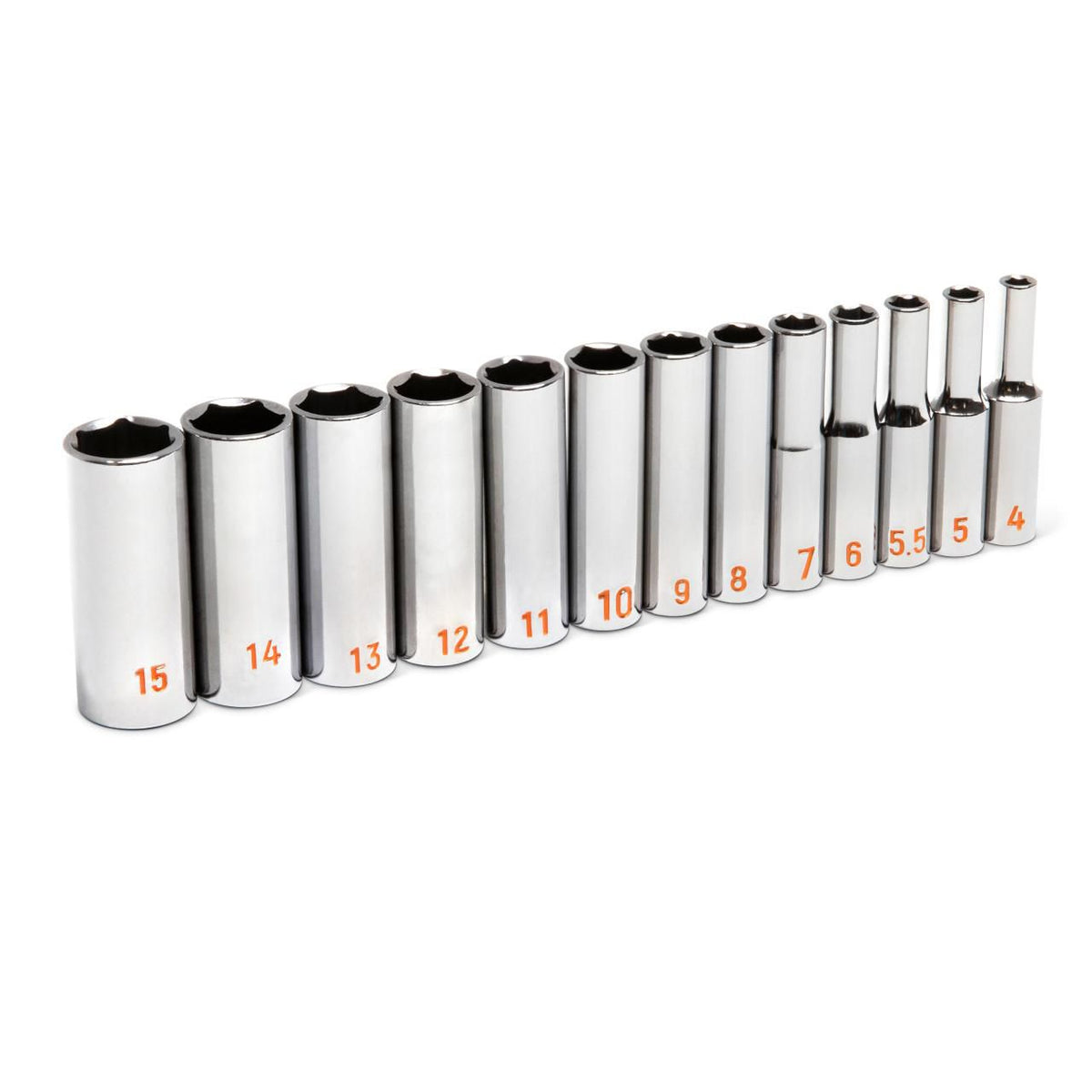 Gearwrench 80304H 13 Piece 1/4" Drive 6 Point Metric Hi-Viz Deep Socket Set