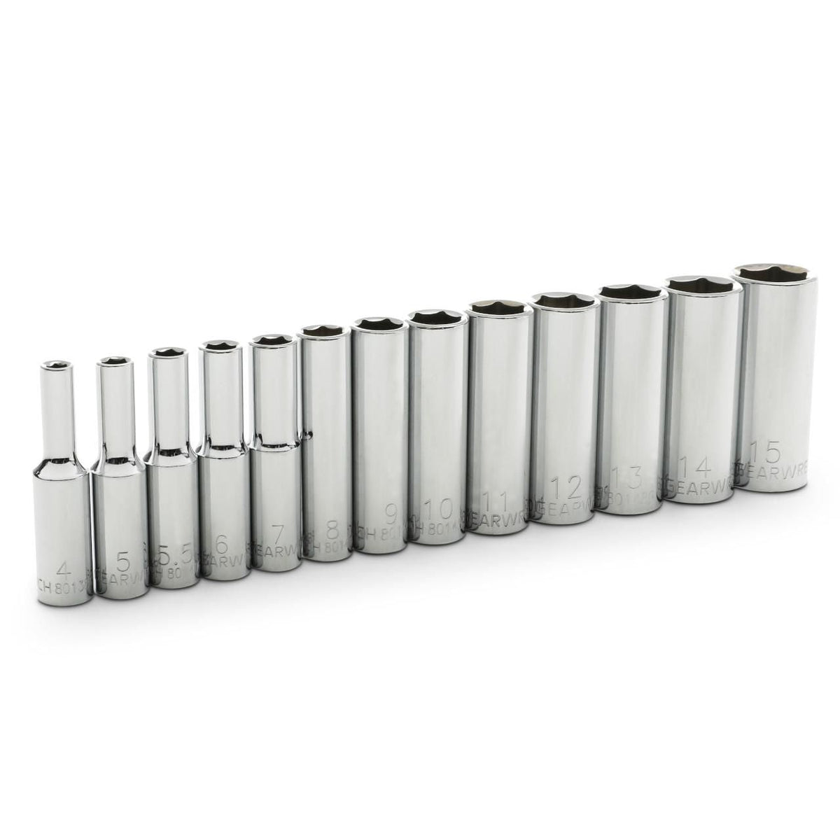 Gearwrench 80304 13 Piece 1/4" Drive 6 Point Deep Metric Socket Set