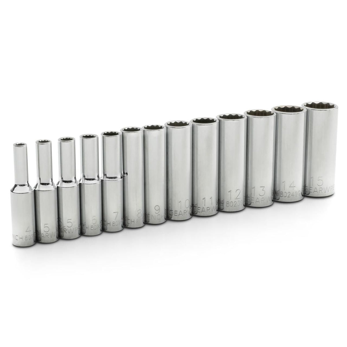 Gearwrench 80308 13 Piece 1/4" Drive 12 Point Deep Metric Socket Set