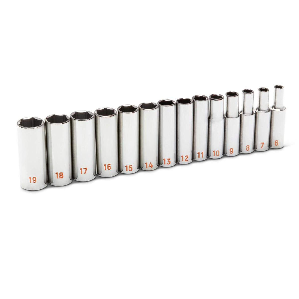 Gearwrench 80554H 14 Piece 3/8" Drive 6 Point Metric Hi-Viz Deep Socket Set