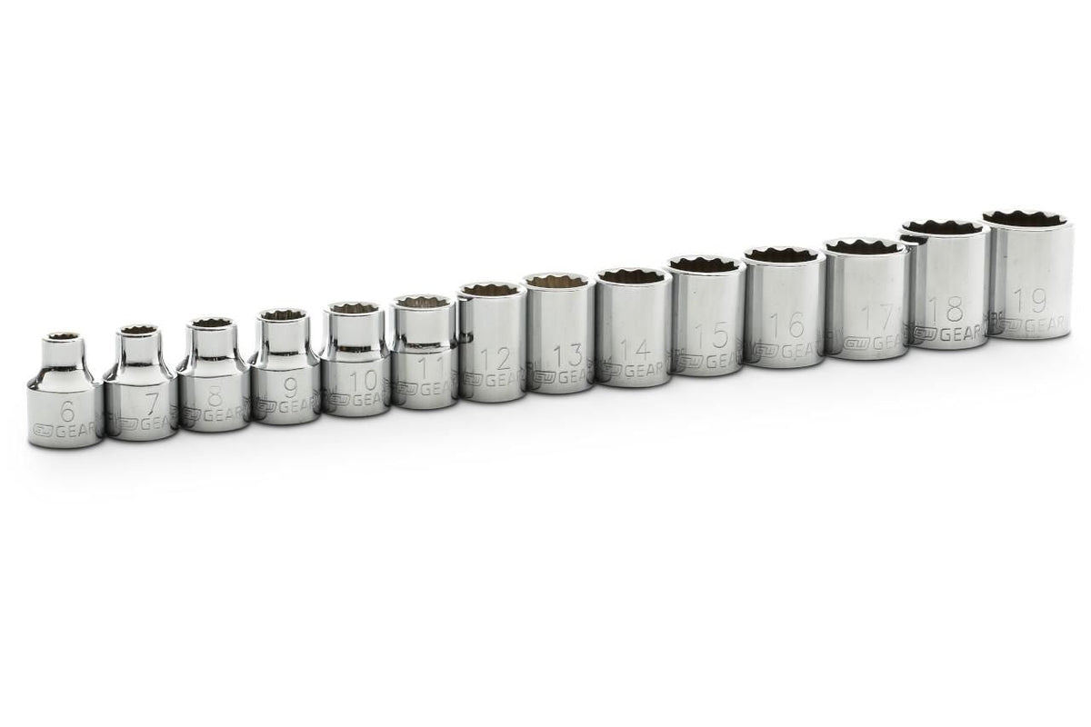 Gearwrench 80560 14 Piece 3/8" Drive 12 Point Standard Metric Socket Set