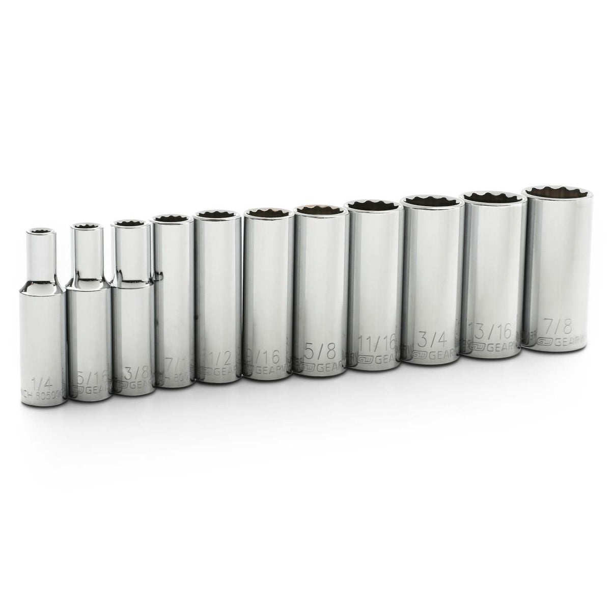 Gearwrench 80563 11 Piece 3/8" Drive 12 Point Deep SAE Socket Set
