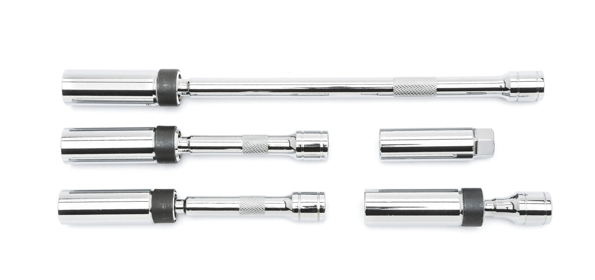 Gearwrench 80601 5 Piece 3/8" Drive 6 Point Magnetic Swivel Spark Plug Socket Set