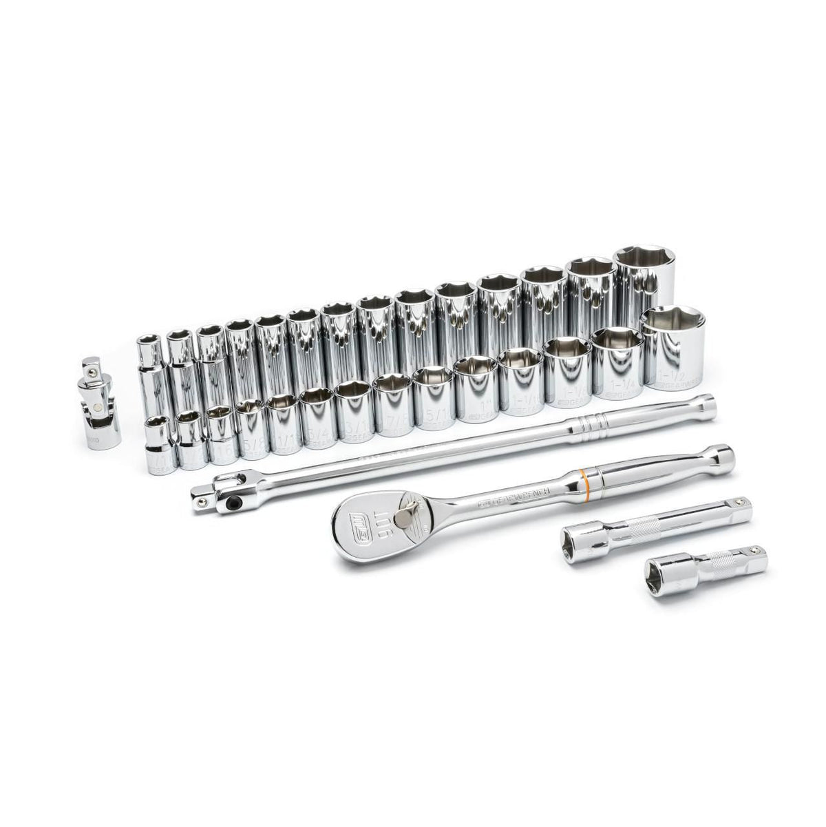 Gearwrench 80715 33 Piece 1/2" Drive 6 Point Standard and Deep SAE Mechanics Tool Set