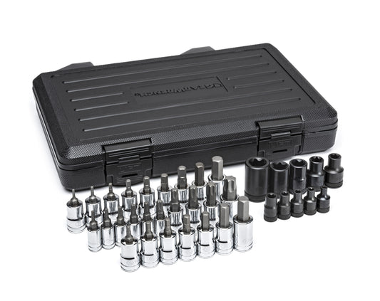 Gearwrench 80726 36 Piece 1/4", 3/8" & 1/2" Drive Standard Hex, E-Torx® & Torx® Bit SAE/Metric Socket Set
