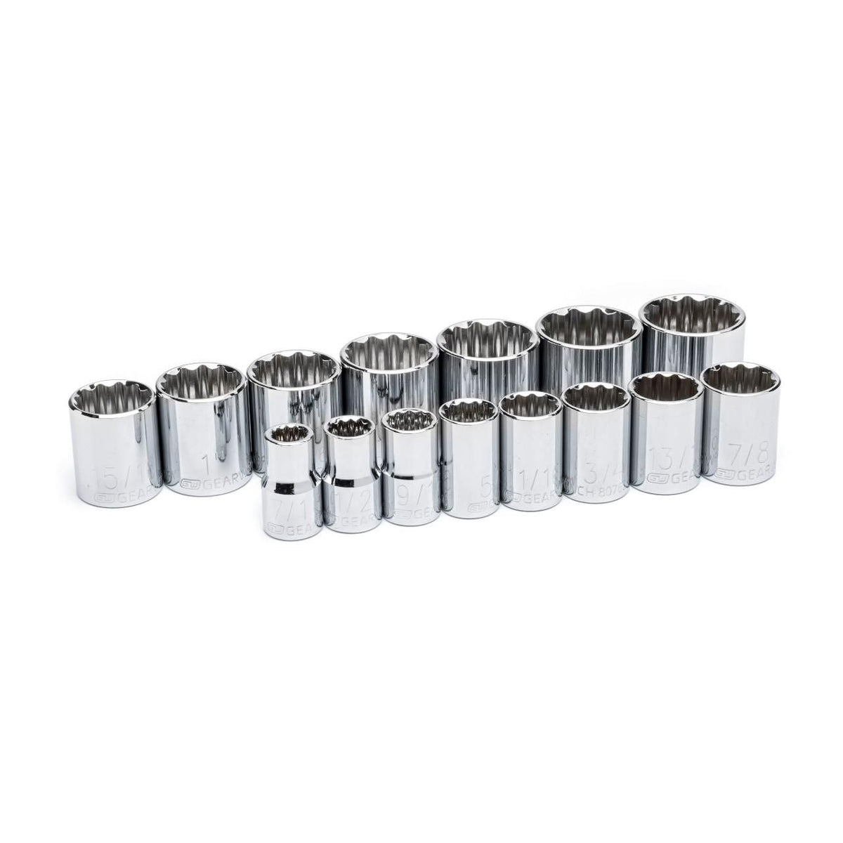 Gearwrench 80731 15 Piece 1/2" Drive 12 Point Standard SAE Socket Set