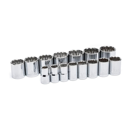 Gearwrench 80731 15 Piece 1/2" Drive 12 Point Standard SAE Socket Set