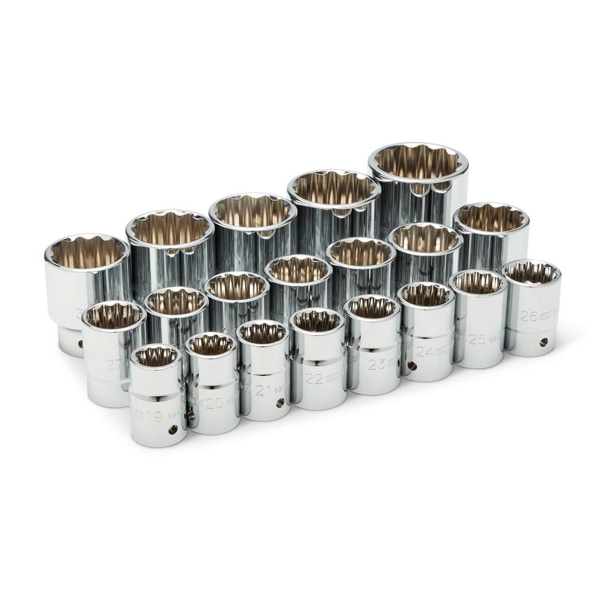 Gearwrench 80845 20 Piece 3/4" Drive 12 Point Metric Standard Length Socket Set