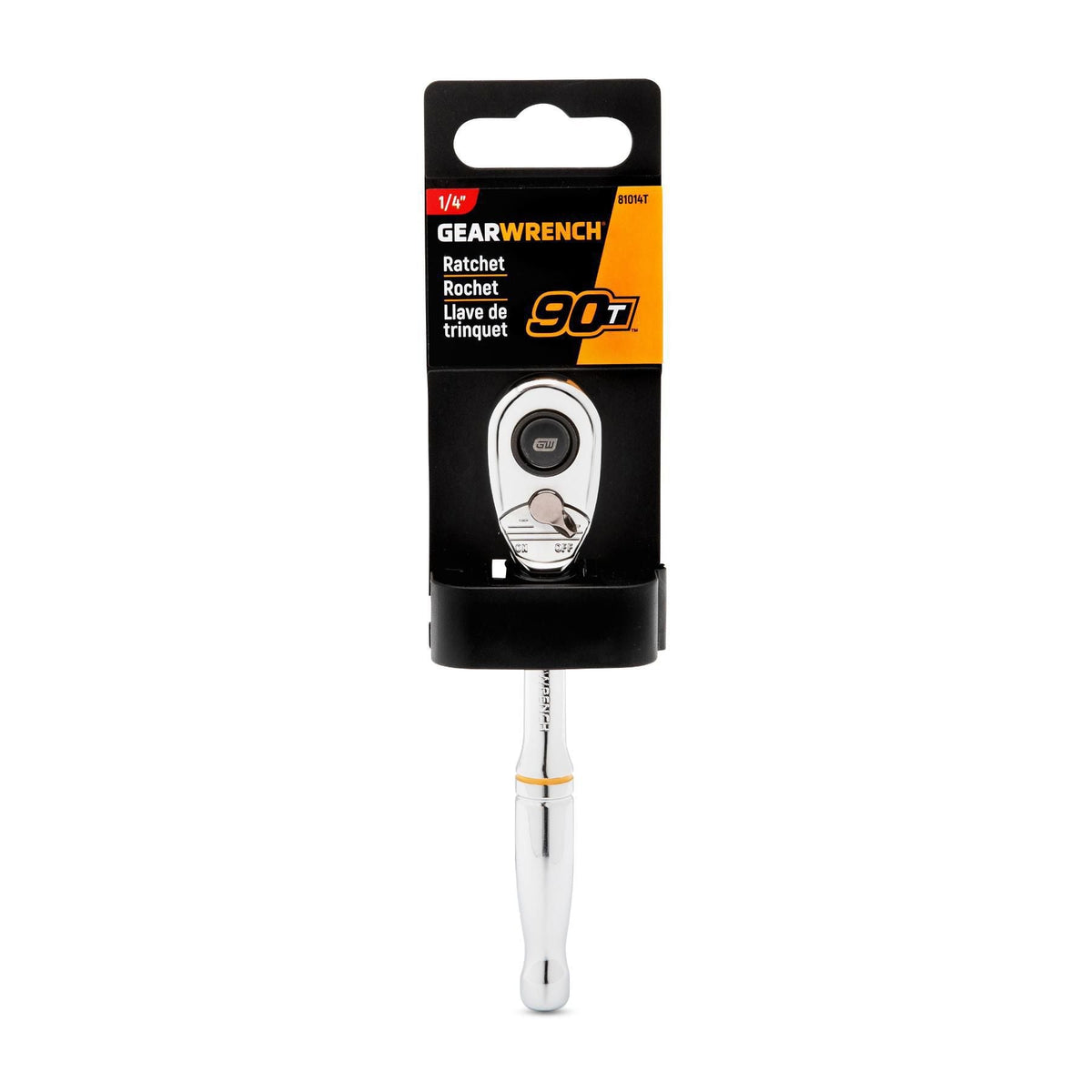 Gearwrench 81014 1/4" Drive 90-Tooth Quick Release Teardrop Ratchet 5"