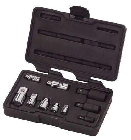 Gearwrench 81205 10 Piece 1/4", 3/8" & 1/2" Drive Universal Joint and Adapter Set
