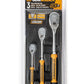 Gearwrench 81207T 3 Piece 1/4", 3/8" & 1/2" Drive 90-Tooth Dual Material Teardrop Ratchet Set
