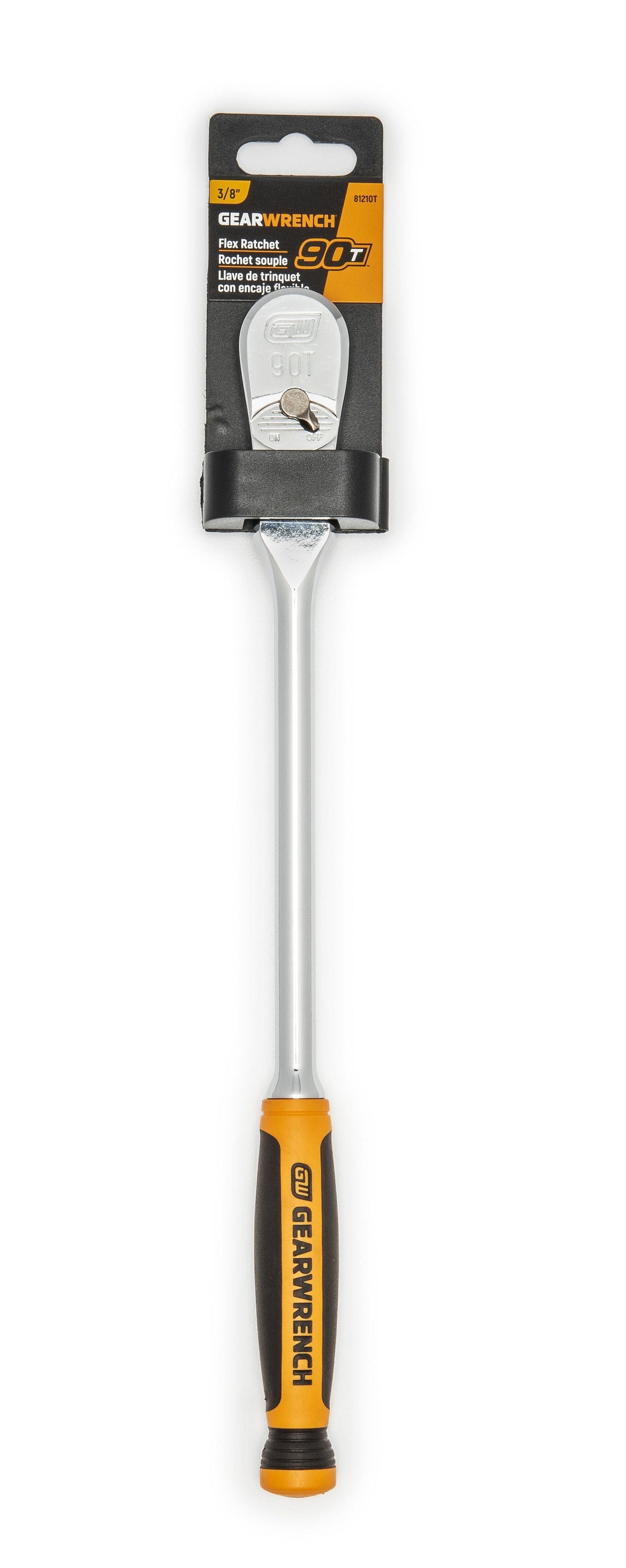 Gearwrench 81210T 3/8" Drive 90-Tooth Dual Material Flex Head Teardrop Ratchet 13"