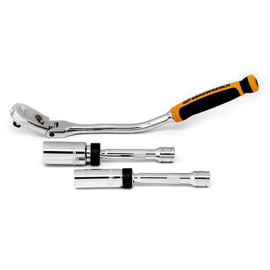 Gearwrench 81229 3 Piece 3/8" Drive 90-Tooth Spark Plug Ratchet Set