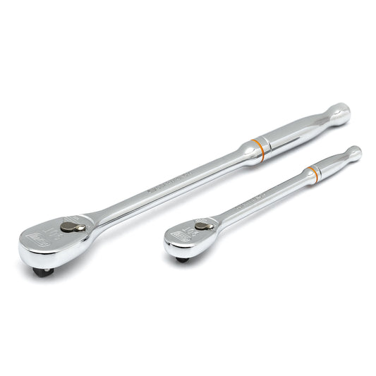 Gearwrench 81268T 2 Piece 1/4" & 3/8" Drive 90-Tooth Long Handle Teardrop Ratchet Set
