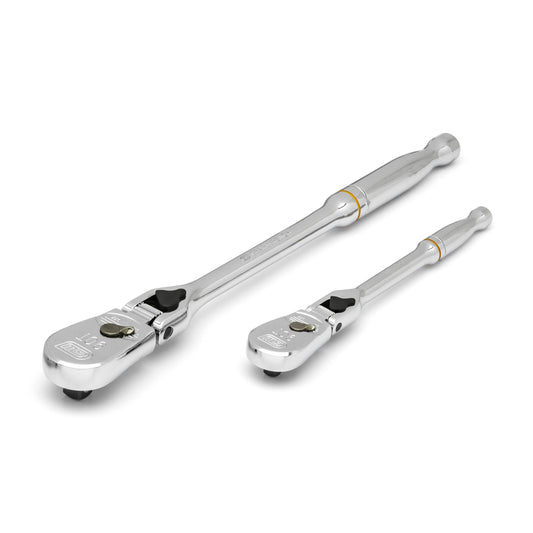 Gearwrench 81274T 2 Piece 1/4" & 3/8" Drive 90-Tooth Locking Flex Head Teardrop Ratchet Set