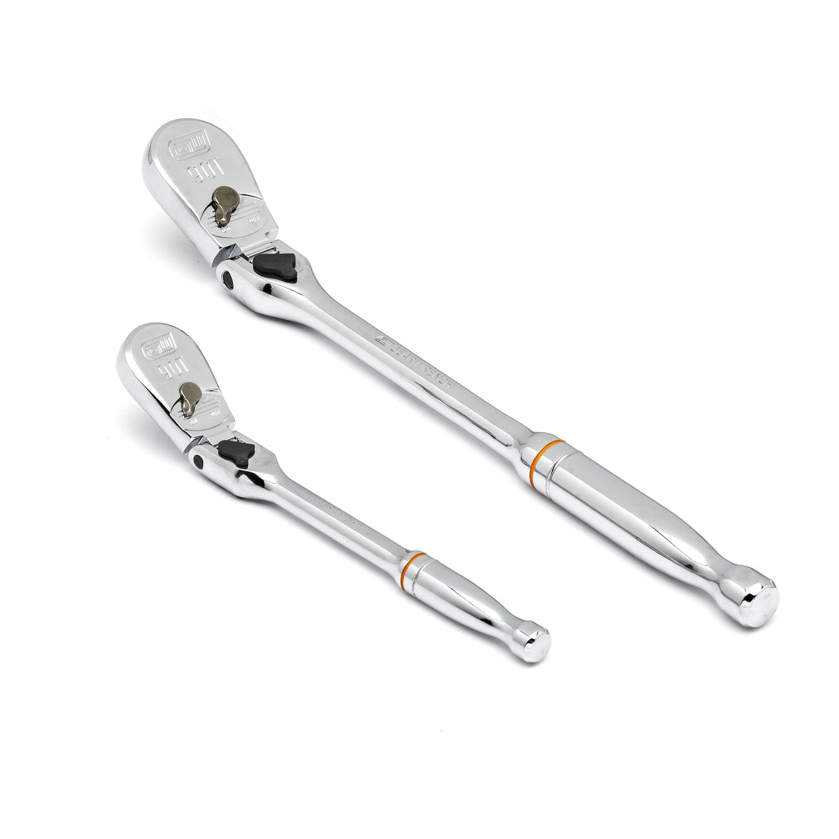 Gearwrench 81274T 2 Piece 1/4" & 3/8" Drive 90-Tooth Locking Flex Head Teardrop Ratchet Set