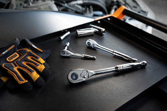 Gearwrench 81310T 3 Piece 1/4", 3/8” & 1/2" Drive 90-Tooth Quick Release Teardrop Ratchet Set