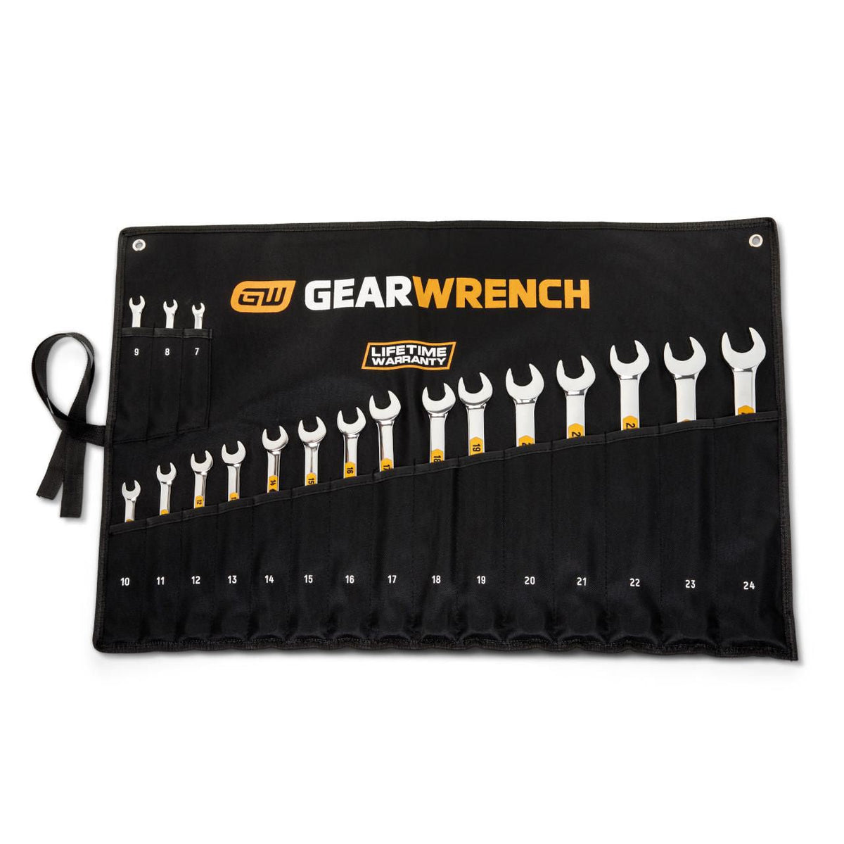 Gearwrench 81920H 18 Piece 12 Point Metric Hi-Viz Long Pattern Combination Wrench Set