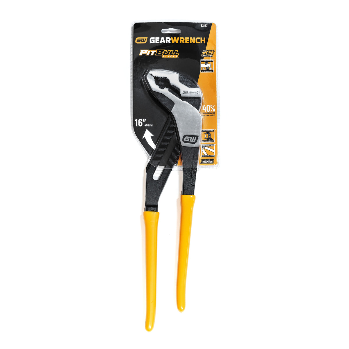 Gearwrench 82167 16" PITBULL K9™ V-Jaw Dipped Handle Tongue and Groove Pliers