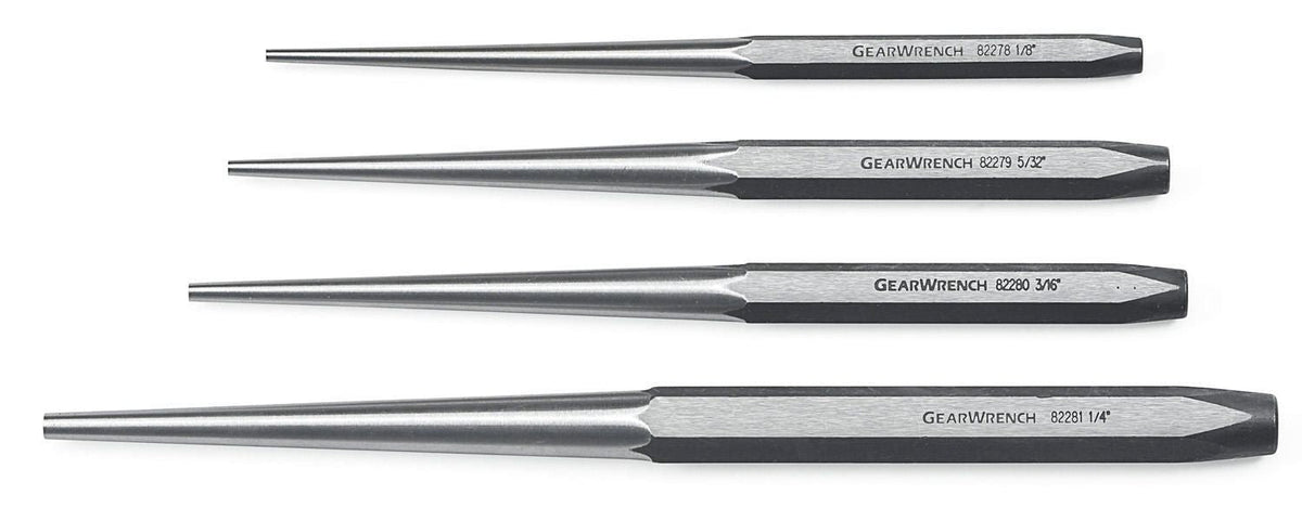 Gearwrench 82307 4 Piece Long Taper Punch Set