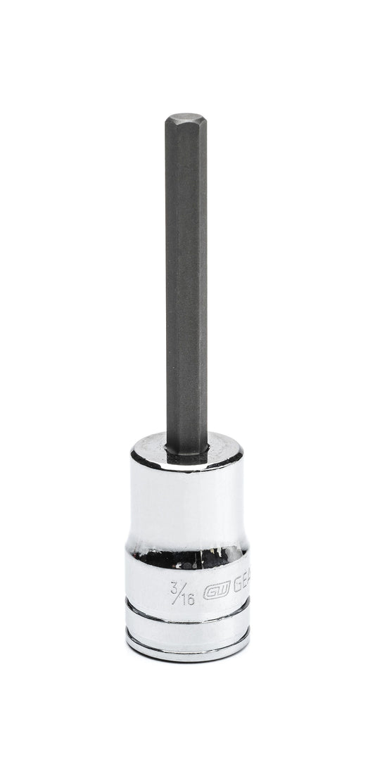 Gearwrench 82524 3/8" Drive Mid Length Hex Bit SAE Socket 3/16"