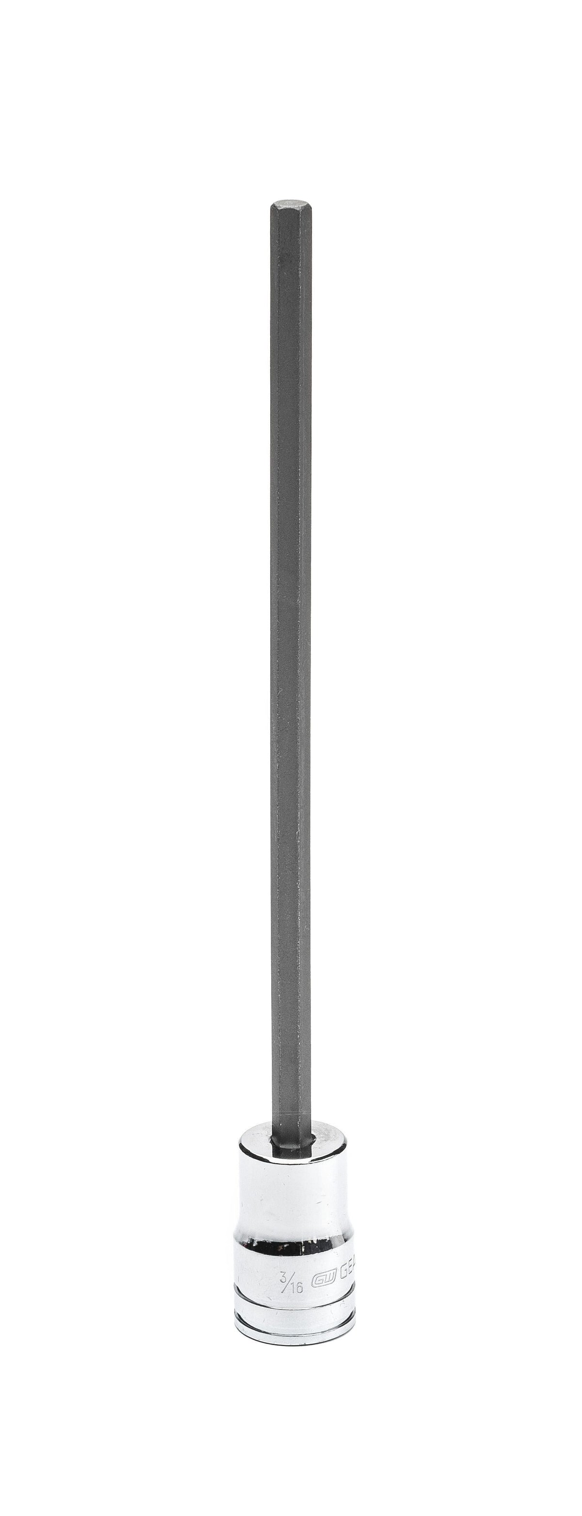 Gearwrench 82532 3/8" Drive Long Length Hex Bit SAE Socket 3/16"