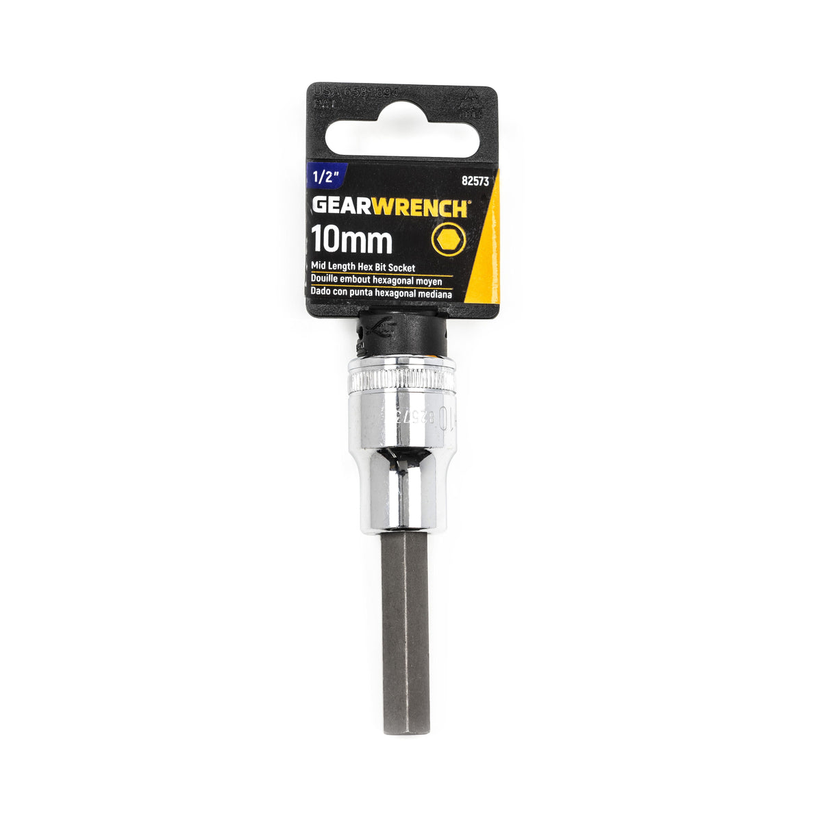 Gearwrench 82573 1/2" Drive Mid Length Hex Bit Metric Socket 10mm