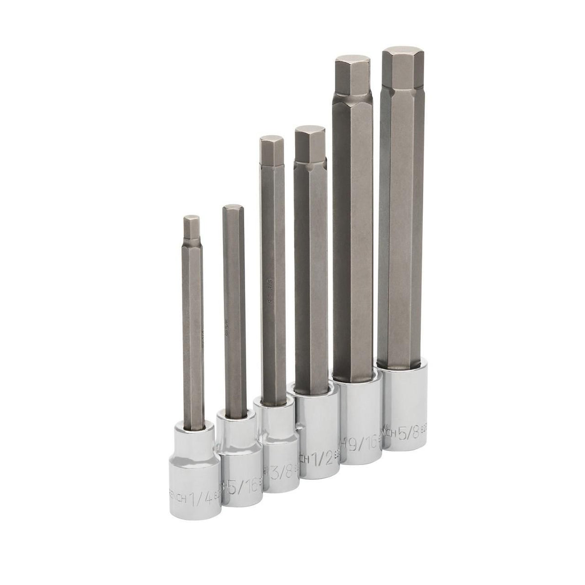 Gearwrench 82587 6 Piece 1/2" Drive SAE Long Hex Bit Socket Set