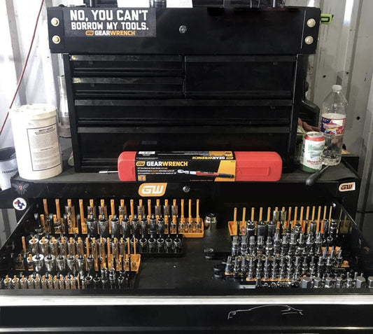 Gearwrench 83118 3 Piece 1/4", 3/8" & 1/2" Drive Black SAE Socket Storage Tray Set