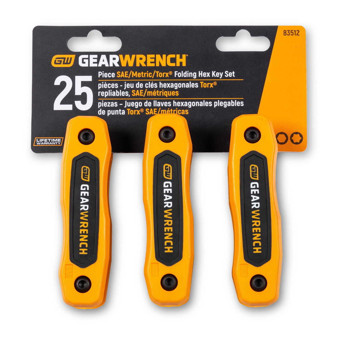 Gearwrench 83512 25 Piece SAE/Metric/Torx® Folding Hex Key Set