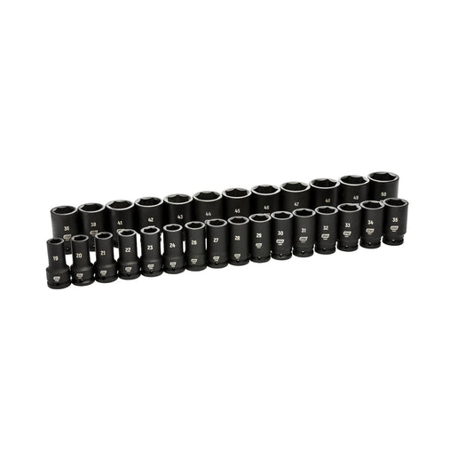 Gearwrench 84033 28 Piece 3/4" Drive 6 Point Metric Deep Impact Socket Set