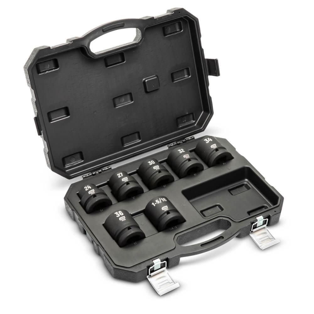 Gearwrench 84038 7 Piece 1" Drive 6 Point SAE/Metric Impact Socket Set