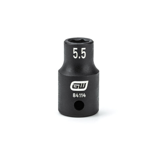Gearwrench 84114 1/4" Drive 6 Point Standard Impact Metric Socket 5.5mm