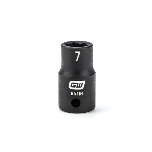 Gearwrench 84116 1/4" Drive 6 Point Standard Impact Metric Socket 7mm