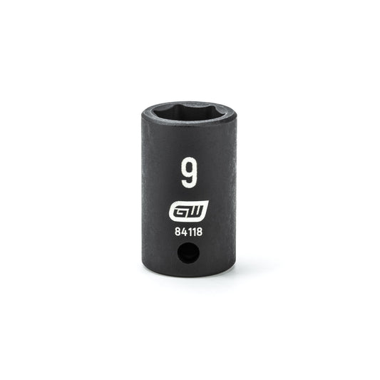 Gearwrench 84118 1/4" Drive 6 Point Standard Impact Metric Socket 9mm