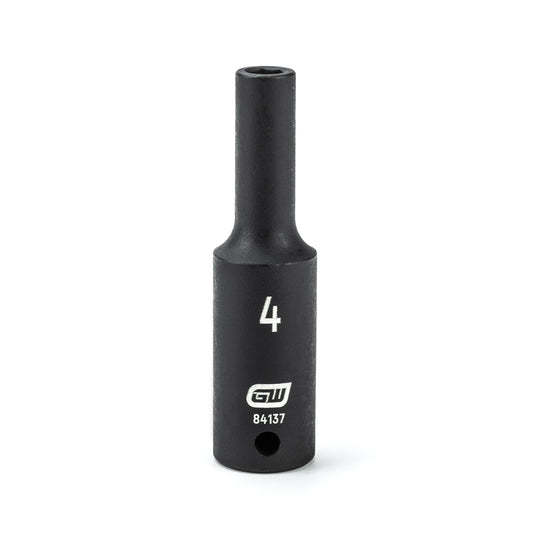 Gearwrench 84137 1/4" Drive 6 Point Deep Impact Metric Socket 4mm
