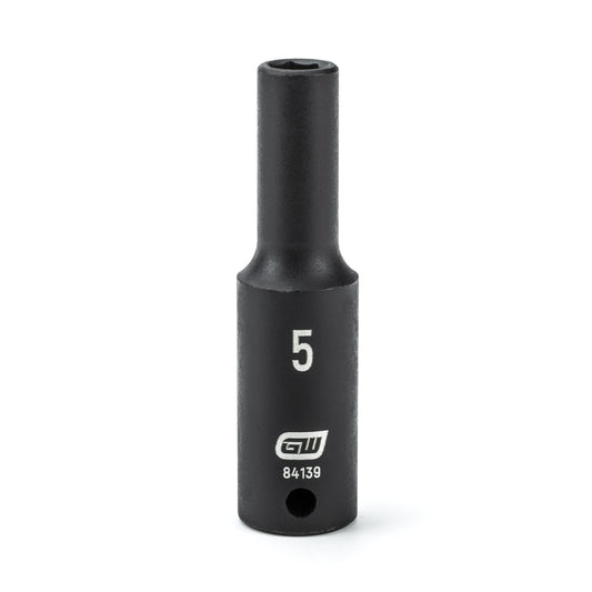 Gearwrench 84139 1/4" Drive 6 Point Deep Impact Metric Socket 5mm